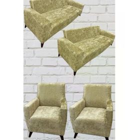 Mandaş Maxi 3+3+1+1 Gold Kadife Takım Koltuk Örtüsü