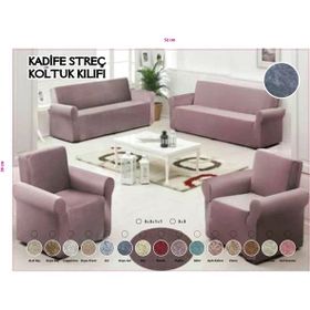 Mandas Maxi 3+3+1+1 Pudra Kadife Takım Koltuk Örtüsü