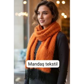 Mandaş Style Hardal El Dokuma Angora Bayan Şalı