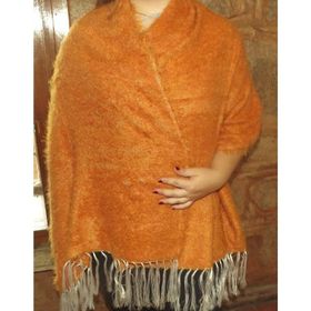 Mandaş Style Hardal El Dokuma Angora Bayan Şalı