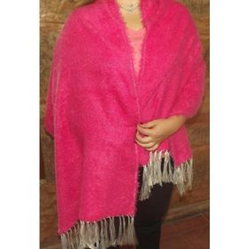 Mandaş Style Pembe El Dokuma Angora Bayan Şalı