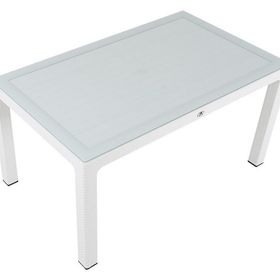 Mandella Elit 90x150 cm Beyaz Camlı Masa