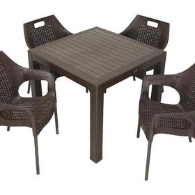 Mandella Elit Rattan 90x90 cm Star Kahverengi Koltuk Masa Takımı