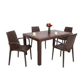 Mandella Kahverengi Elit Rattan 90x150 4 kişilik Nirvana Koltuk Masa Takımı