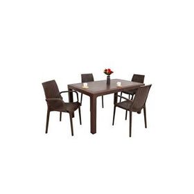 Mandella Kahverengi Elit Rattan 90x150 4 kişilik Nirvana Koltuk Masa Takımı