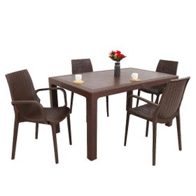 Mandella Kahverengi Elit Rattan 90x150 4 kişilik Nirvana Koltuk Masa Takımı