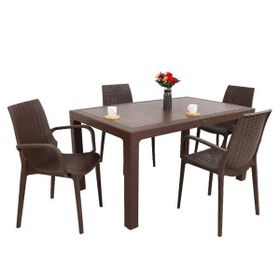 Mandella Kahverengi Elit Rattan 90x150 4 kişilik Nirvana Koltuk Masa Takımı