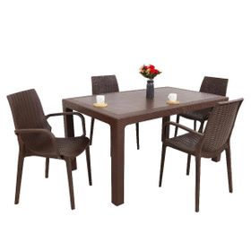 Mandella Kahverengi Elit Rattan 90x150 4 kişilik Nirvana Koltuk Masa Takımı
