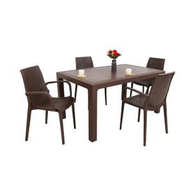 Mandella Kahverengi Elit Rattan 90x150 4 kişilik Nirvana Koltuk Masa Takımı
