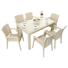 Mandella Krem Elit Rattan 90x150 Zeus Koltuk Masa Takımı