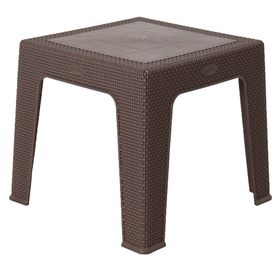 Mandella Örgü Sehpa 43x43 cm Kahverengi Rattan Masa
