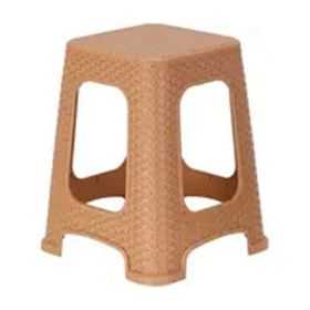 Mandella Sağlam Plastik Star Rattan Büyük 6 Adet Teak Tabure
