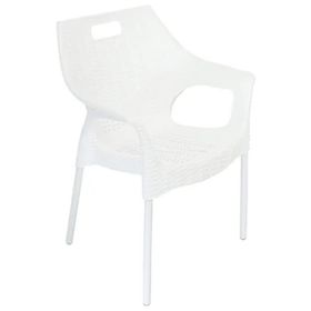 Mandella Star Rattan Beyaz Bahçe Sandalyesi