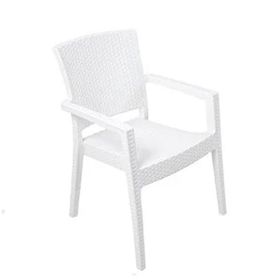 Mandella Zeus Rattan 2 Adet Beyaz Bahçe Sandalyesi