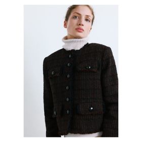 Mango Woman 27021152 Cepli Tüvit Ekru Kadın Ceket