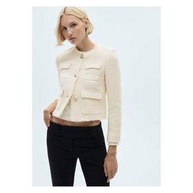 Mango Woman 27021152 Cepli Tüvit Ekru Kadın Ceket