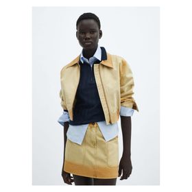 Mango Woman 57015138 Kullanılmış Efektli Bomber Kahverengi Kadın Ceket