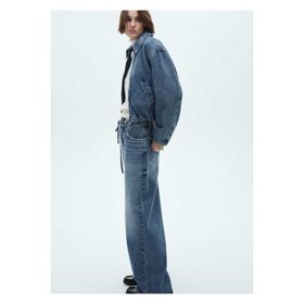 Mango Woman 57040290 Mavi Cepli Kadın Denim Ceket