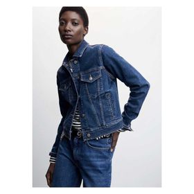 Mango Woman 57040290 Mavi Cepli Kadın Denim Ceket