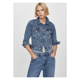 Mango Woman 57040290 Mavi Cepli Kadın Denim Ceket
