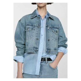 Mango Woman 57040290 Mavi Cepli Kadın Denim Ceket