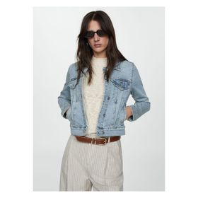Mango Woman 57040290 Mavi Cepli Kadın Denim Ceket