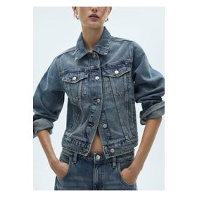 Mango Woman 57040290 Mavi Cepli Kadın Denim Ceket