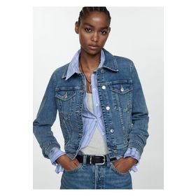 Mango Woman 57040290 Mavi Cepli Kadın Denim Ceket