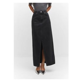 Mango Woman 57053802 Yırtmaçlı denim etek