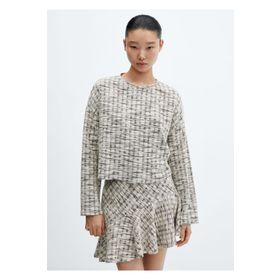 Mango Woman 57095797 Asimetrik Tüvit Ekru Kadın Etek