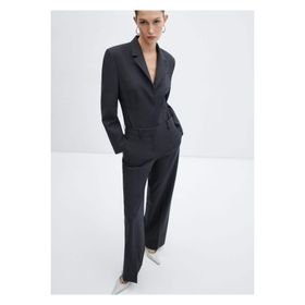 Mango Woman 67014483 Bedene Oturan Gri Kadın Blazer Ceket Modeli Yün Body