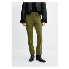 Mango Woman 67031009 Kemerli düz kesim pantolon