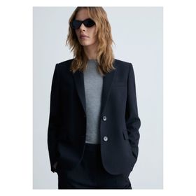 Mango Woman 67087922 İnce Çizgili Kumaş Ekru Kadın Blazer Ceket