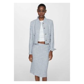 Mango Woman 67094070 Metal Düğmeli Tüvit Siyah Kadın Ceket