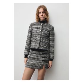 Mango Woman 67094070 Metal Düğmeli Tüvit Siyah Kadın Ceket