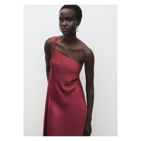 Mango Woman Asimetrik Saten Elbise
