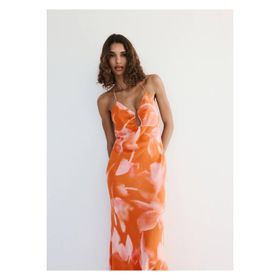 Mango Woman Çiçek Desenli Dökümlü Elbise