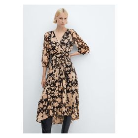 Mango Woman Çiçek Desenli Dökümlü Elbise