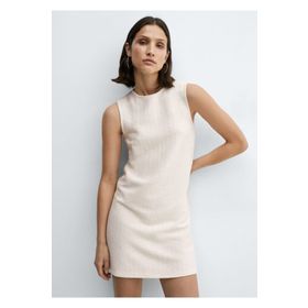 Mango Woman Dokulu mini elbise