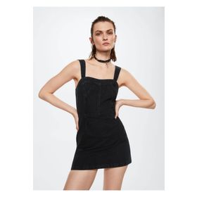 Mango Woman Fermuarlı Denim Elbise