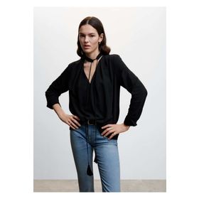 Mango Woman Kravat yakalı bluz