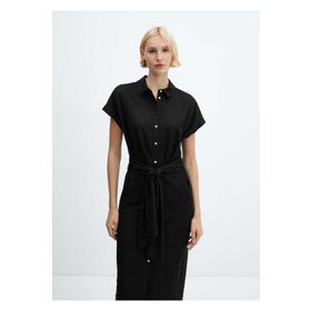 Mango Woman Kuşaklı Gömlek Elbise