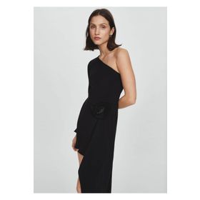 Mango Woman Maksi çiçekli asimetrik elbise