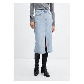 Mango Woman Midi denim etek