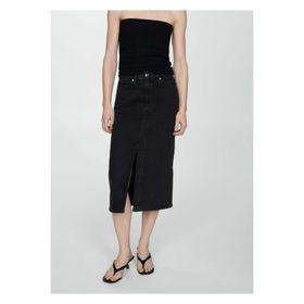 Mango Woman Midi Mavi Denim Kadın Etek
