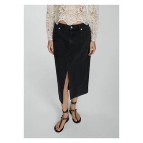 Mango Woman Midi Mavi Denim Kadın Etek