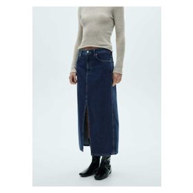 Mango Woman Midi Mavi Denim Kadın Etek