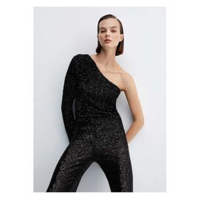 Mango Woman Payetli Asimetrik Bluz