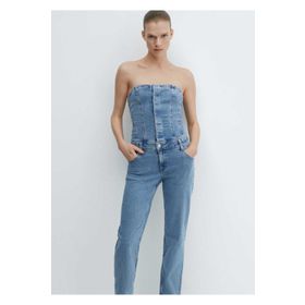 Mango Woman Straplez denim tulum