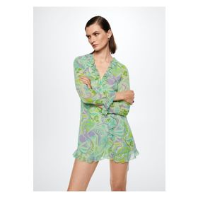Mango Woman Volanlı Desenli Elbise
